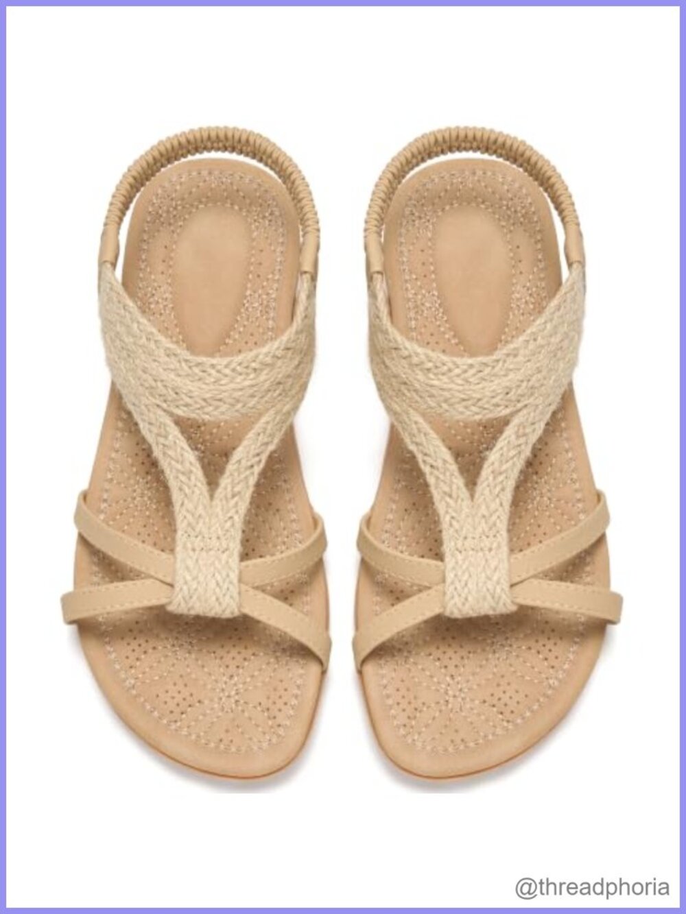 Womens Comfortable Dressy Slip On Flat Sandals Woven Casual Walking Shoes